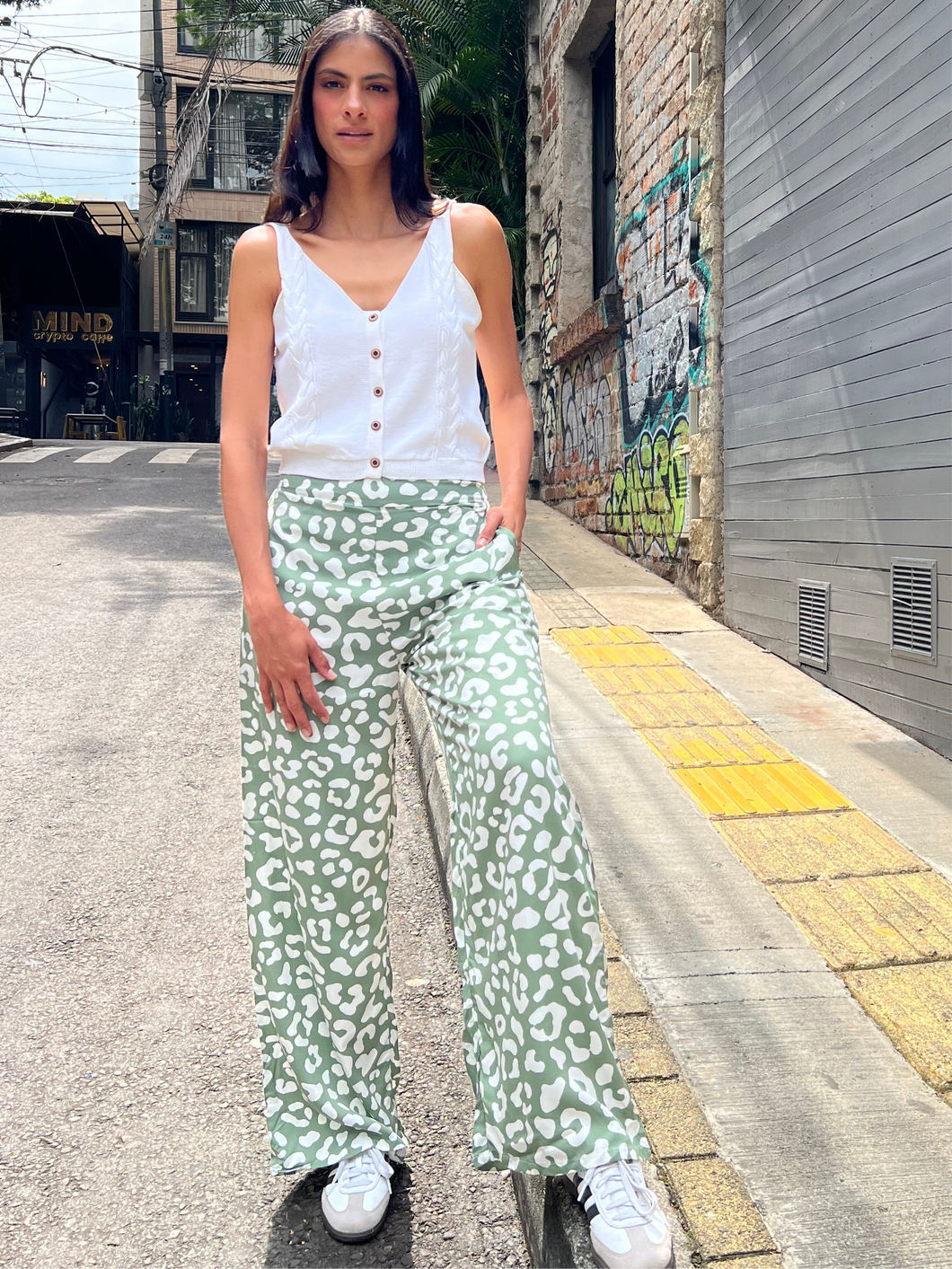 Pantalon Milan Print Verde